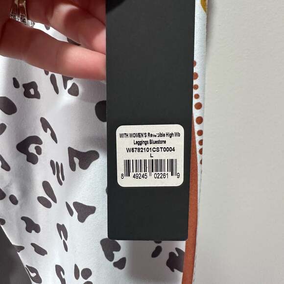 Wear It To Heart Reversible Bluestone High Waist Leggings, Sz L - Picture 7 of 13